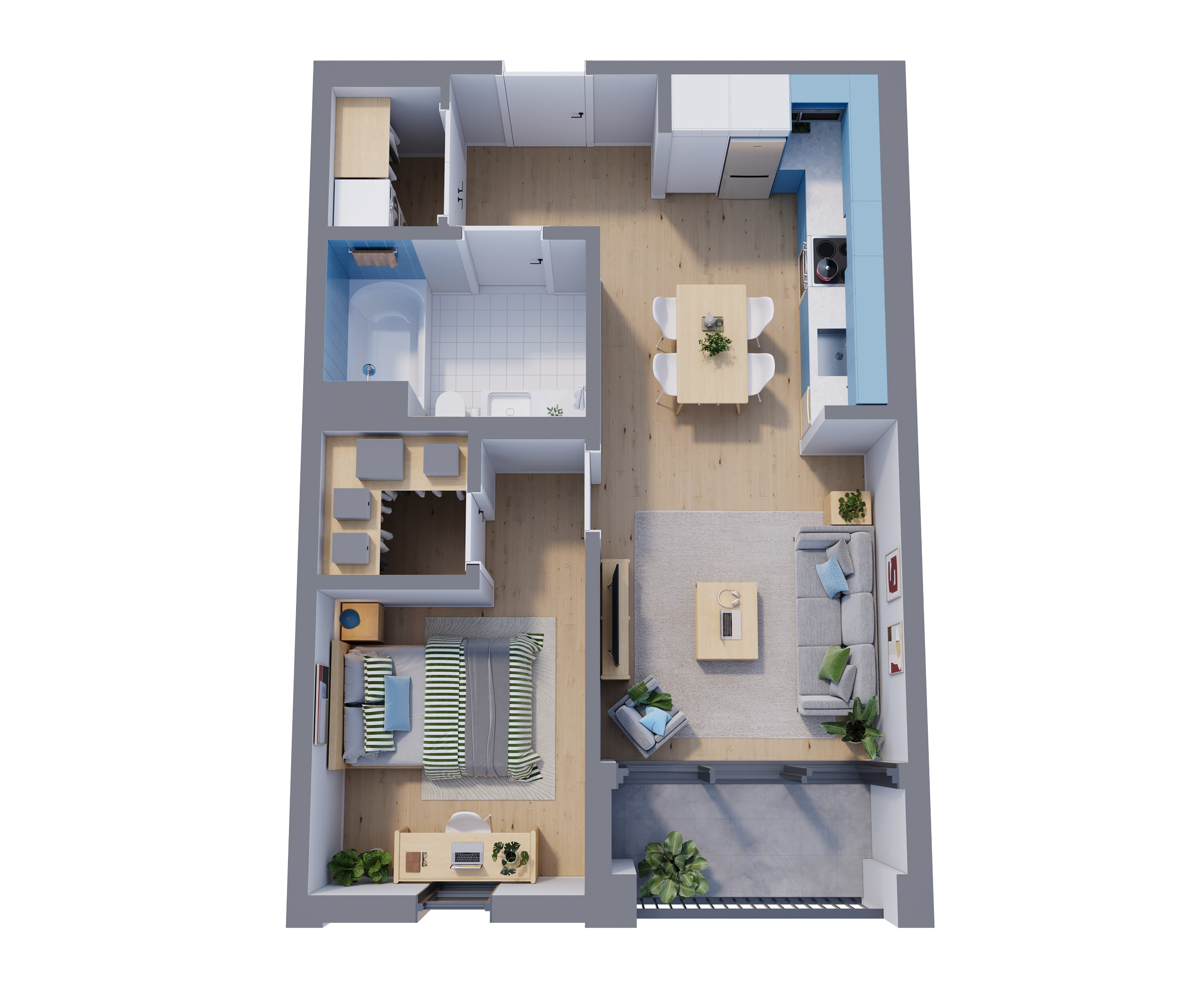 1 bed, 1 bath