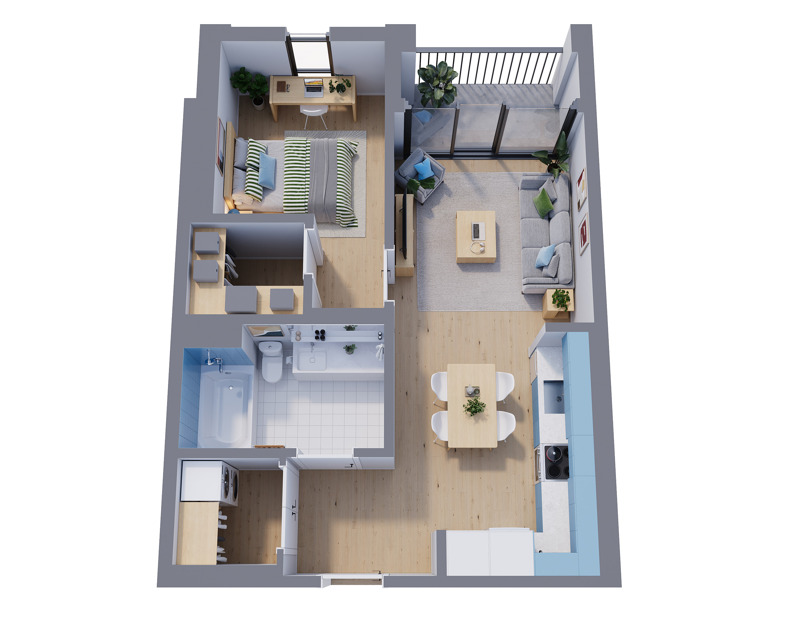 1 bed, 1 bath