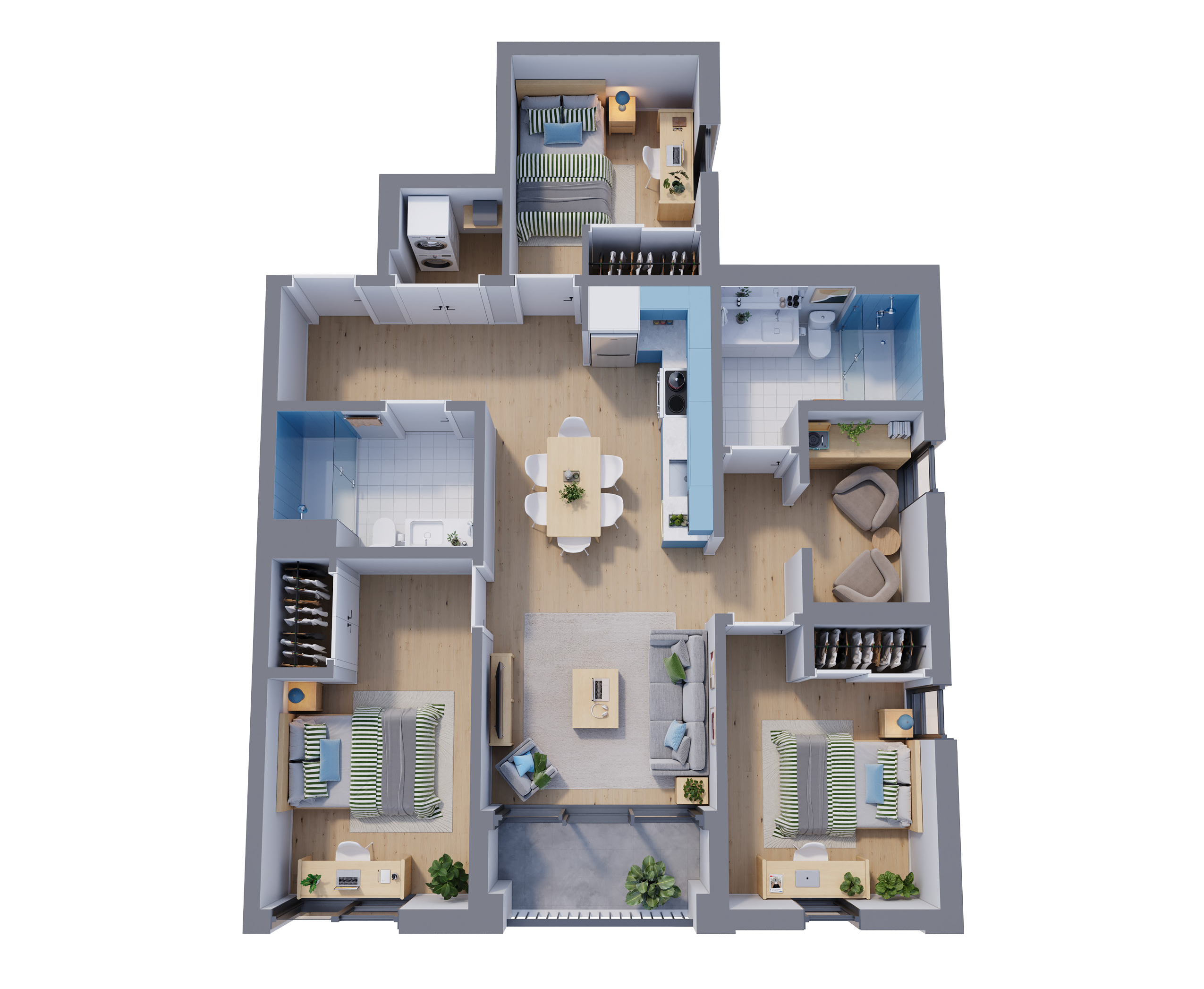 3 bed + den