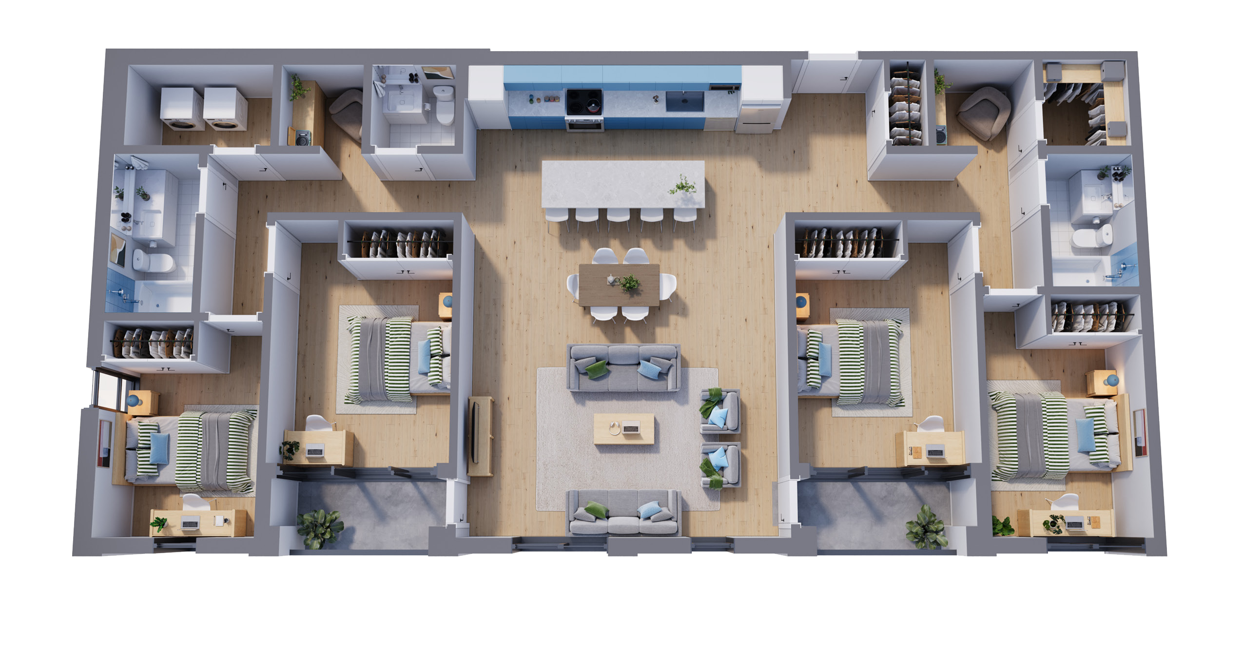 4 bed, 2 den