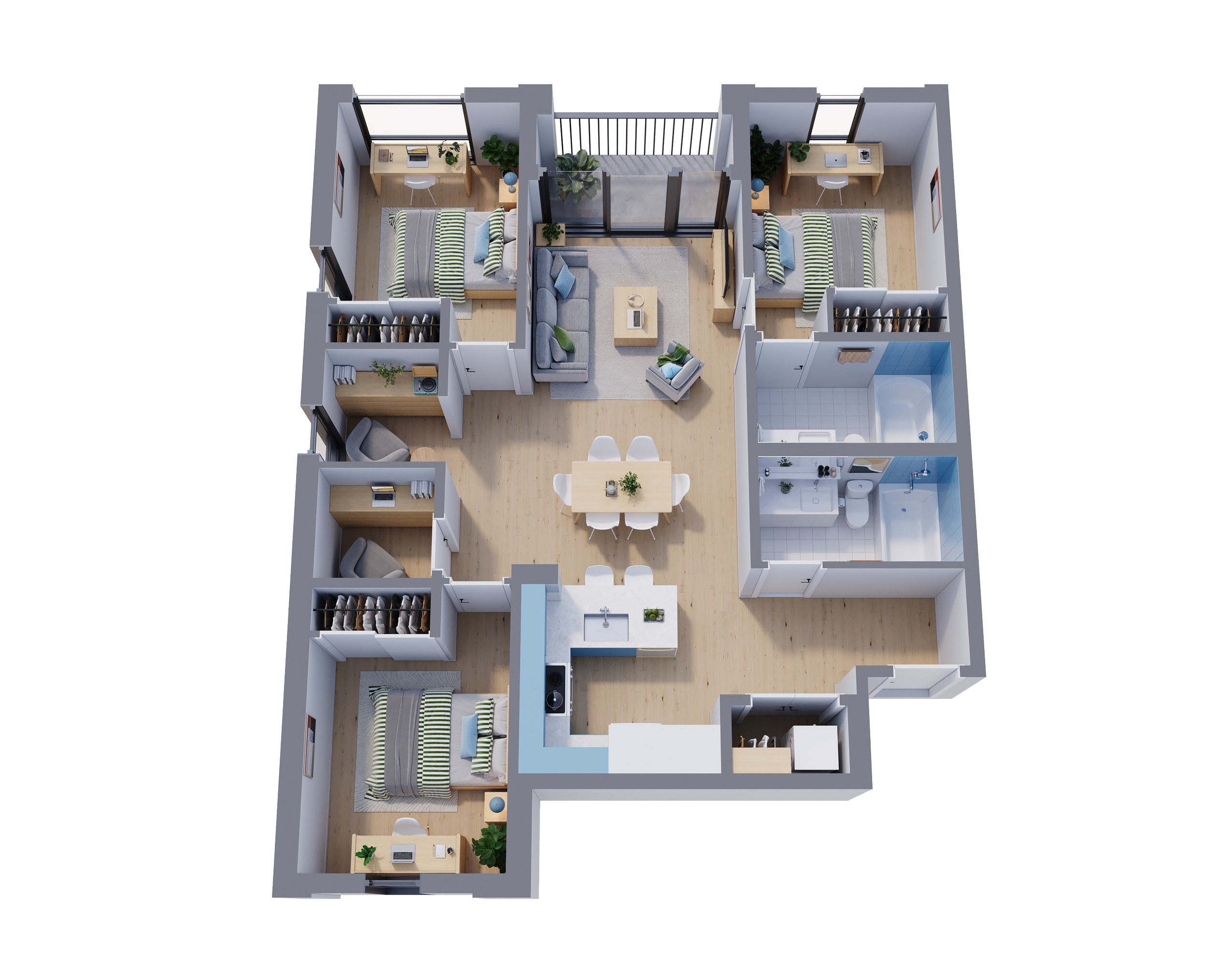 3 bed, 2 den