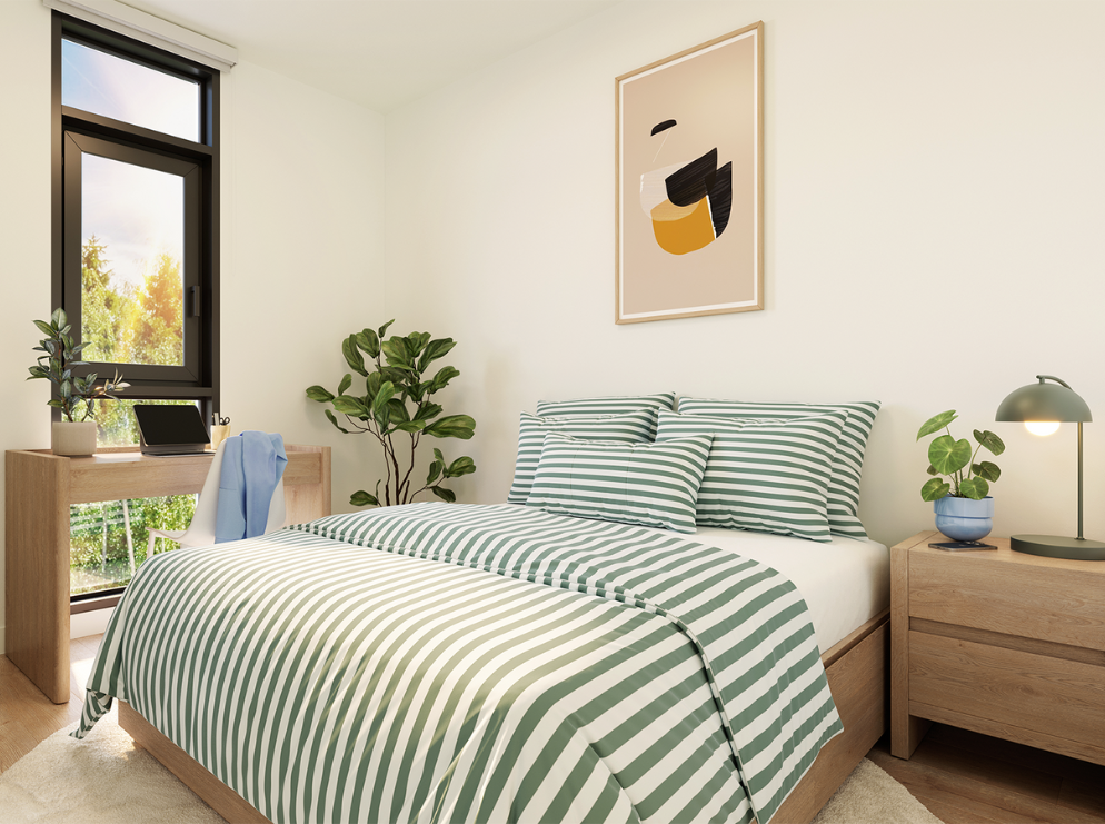 fully-furnished bedroom