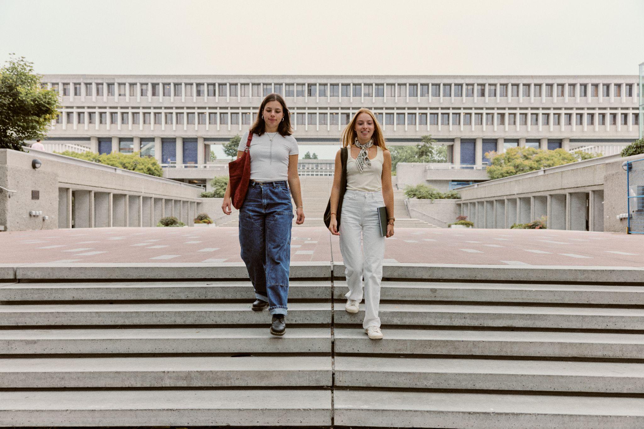 Students on steps at SFU Burnaby.